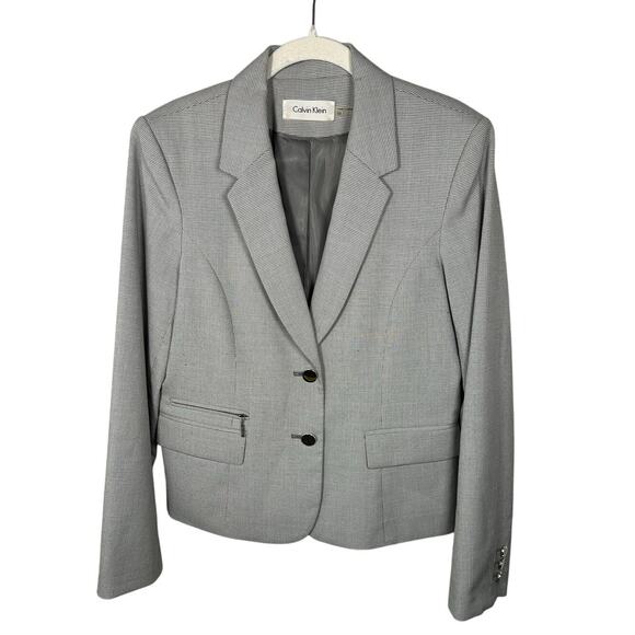 Calvin Klein Gray Button Front Blazer Women's 10 - Picture 1 of 8